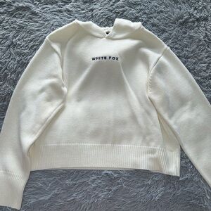 White Fox knit hoodie